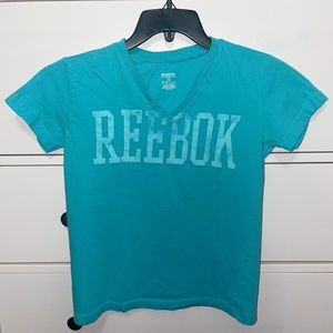 Reebok XS Blue V-Neck Short Sleeve Top
